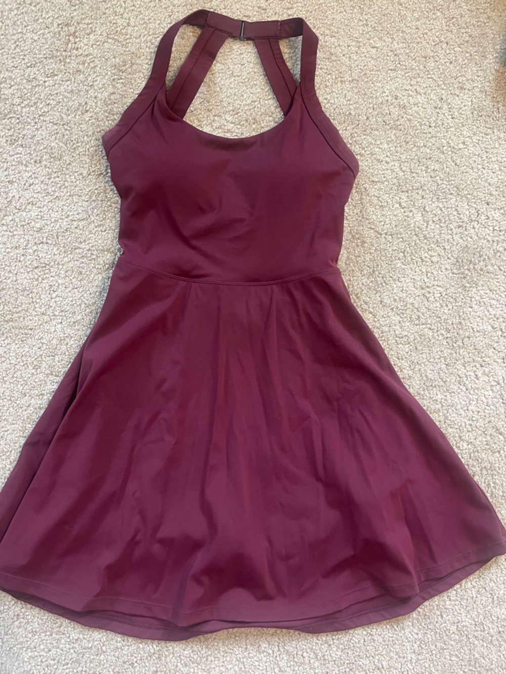 Women's athletic Fit & Flare Dress — Burgundy